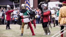 Knights in armour put on a display of their skills