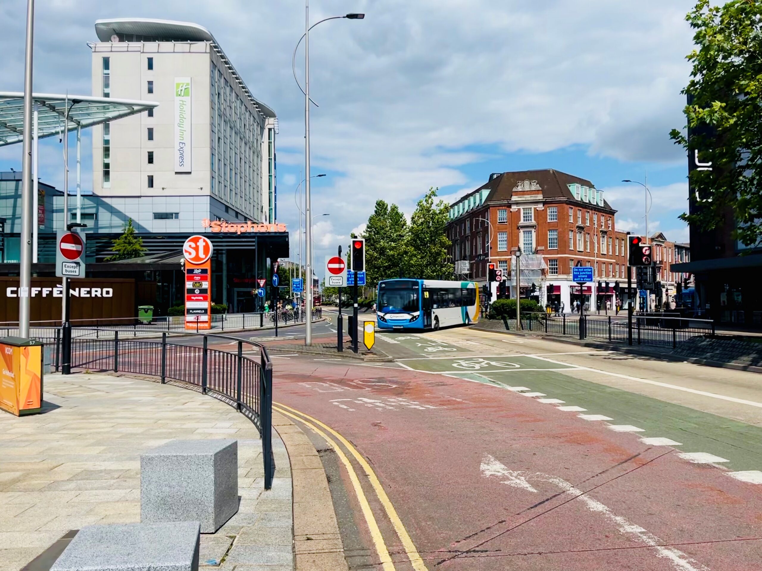 Ferensway at the junction of Brook Street and Margret Moxon Way.