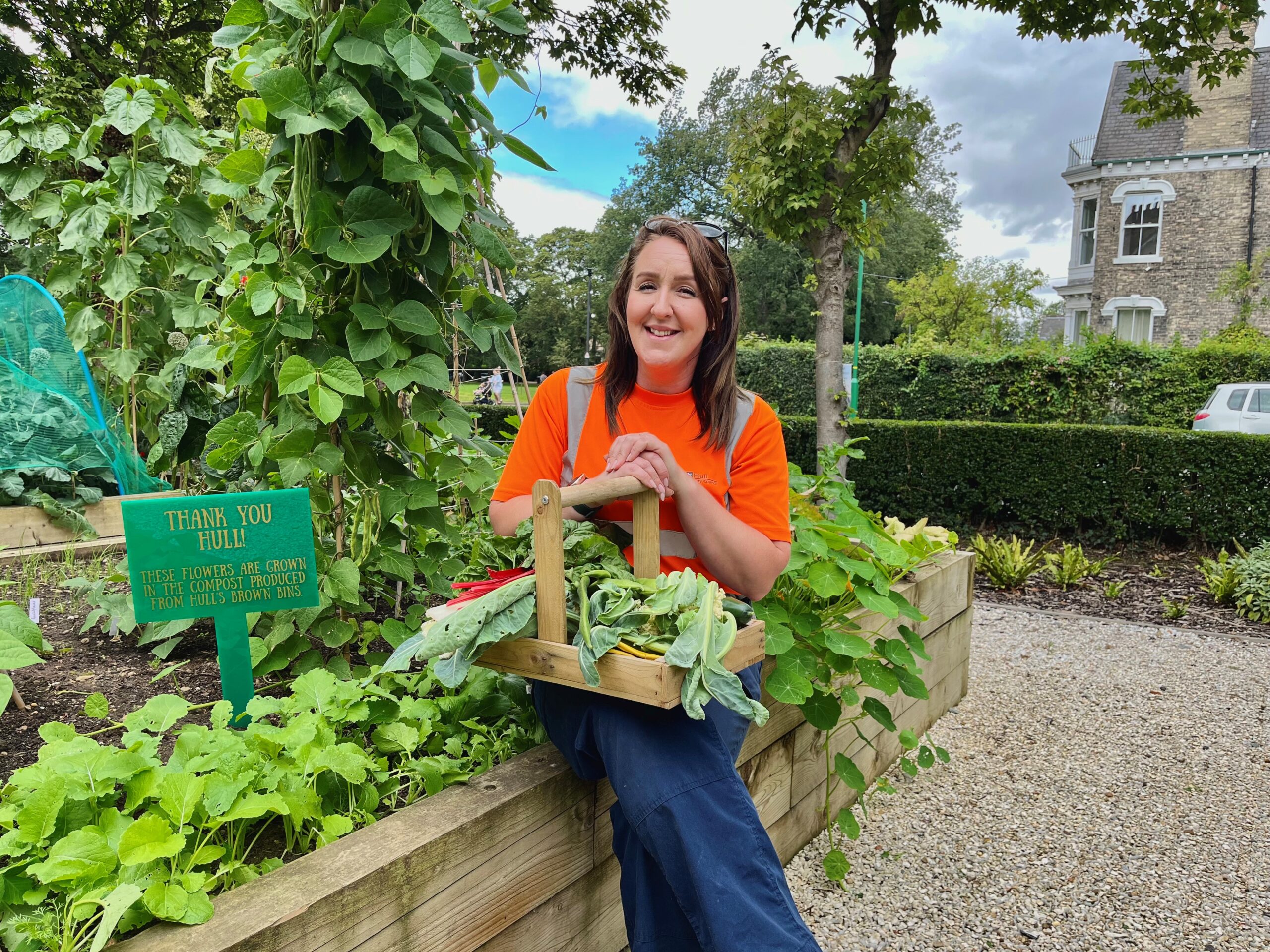 Stacie Bentley in the Community Garden at Pearson Park.