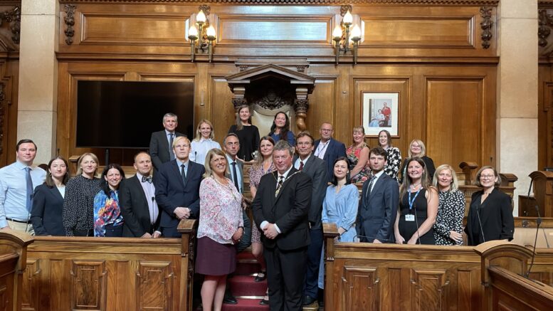 Deputy Lord Mayor of Hull John Robinson, his Lady Councillor Sarita Robinson, Councillors Mike Ross and Daren Hale, Riga City Council Neighbourhood coordinators and the Hull Neighbourhood Coordinator team.