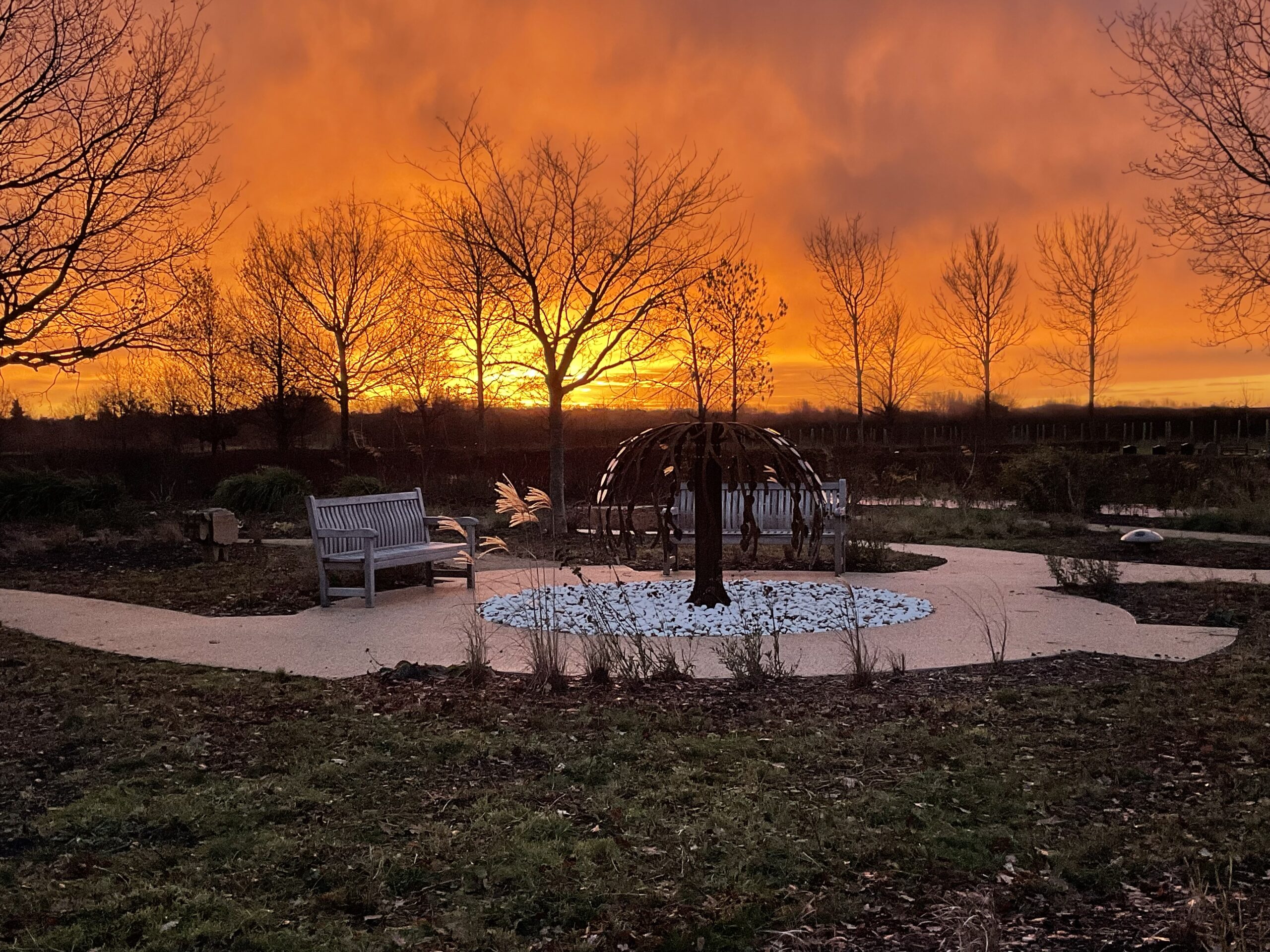 Sunrise at Priory Woods Cemetery
