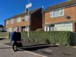 Cllr Mark Ieronimo with the newly resurfaced footway on Corona Drive, Hull.