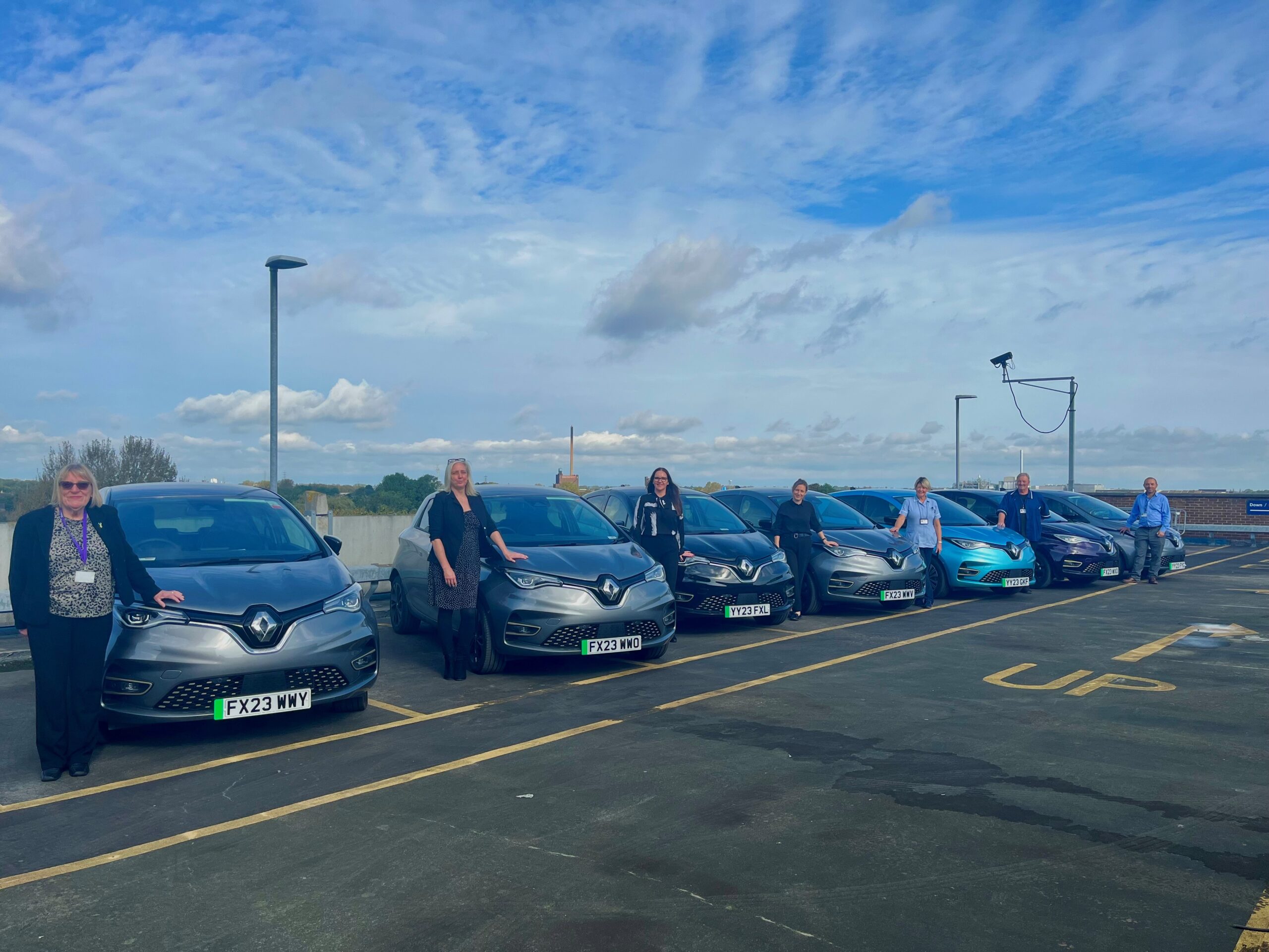 L:R: Councillor Linda Chambers, Portfolio Holder for Adult Services and Public Health; Petra Tupling, Supporting Independence Team (SIT) Assistant Manager; Jade Oriowo, SIT Registered Manager; Reah Thompson, SIT Support Organiser; Gill Howard, SIT Support Assistant; Kevin Penn, SIT Support Assistant; Adam Fowler, Senior Decarbonisation MGMT Officer.