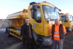 Councillor Mark Ieronimo, cabinet portfolio holder for transportation, roads and highway and Gareth Northey, highways supervisor, with one of the council’s gritters