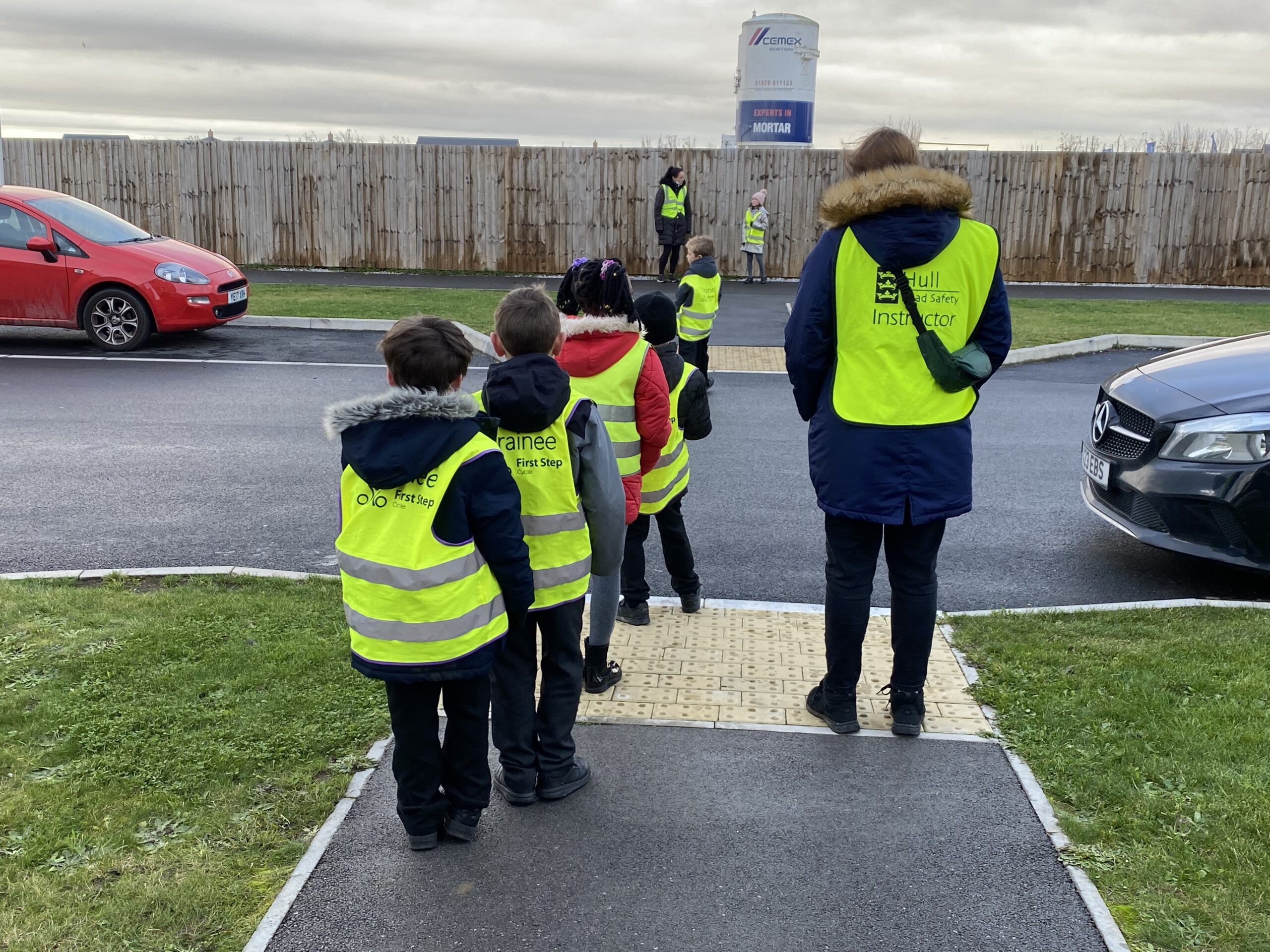 Children taking part in a Green Cross Code training session in Hull