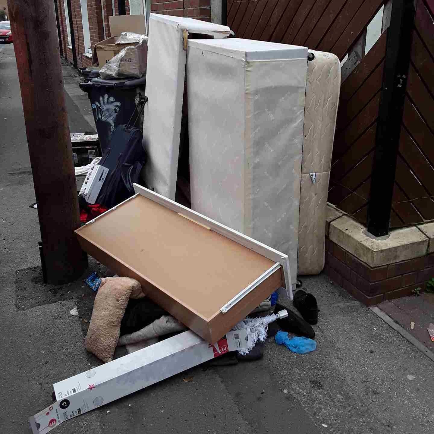 Waste fly-tipped by Patrycja Malow of Thirlmere Avenue, Wellsted Street, Hull.