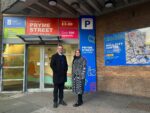 From left to right: Councillor Mark Ieronimo, Portfolio Holder for Transportation, Roads, and Highways, and Kerry Ryan, Head of Transport and Traffic Management at Hull City Council, outside the entrance to Pryme Street car park.