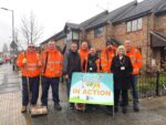Doug Sharp, Head of Street Cleansing and Waste Management at Hull City Council, Councillor Julia Conner, Portfolio Holder for Environment, Councillor Mike Ross, Leader of Hull City Council, and members of the street-cleansing staff in Cave Street, Hull.