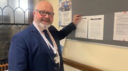 CEX of Hull City Council Matt Jukes pins the notices of elections to the Guildhall notice board