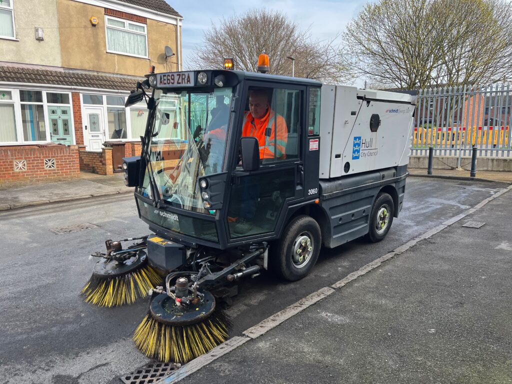 Road Sweeper in Pendrill Street, Hull.
