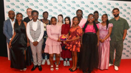 The young people pose with Kingsley Ben-Adir
