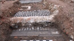 A tantalising glimpse of the stone setts of the lost street of Harcourt Street, revealed earlier this year. Harcourt Street has its origins in the 18th century and was covered over not long after the World War II.