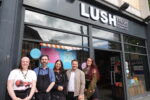 Councillor Jack Haines with staff from the Lush store on Jameson Street, Hull.