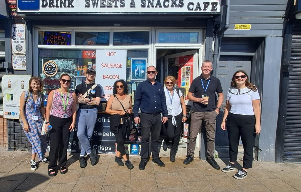 Officers and elected members from Hull City Council visiting residents and businesses on Spring Bank during the first of a series of visits planned across the city.