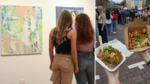 Left, two women looking art art, right, some food on offer at Hull Street Food Nights.