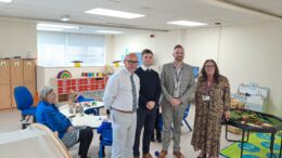 Hull Esteem general manager, Gavin Barley, Sewell Construction contracts manager, Joe Cooper, Dorchester Primary head, Stuart Mills and the council's portfolio holder for children's services, Cllr Linda Tock in the new SEND unit at Dorchester Primary.