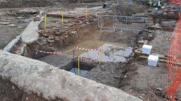 Evidence of the east bank defensive wall built by order of King Henry VIII between 1541-43 was uncovered during a community dig on the former Clarence Mill site.