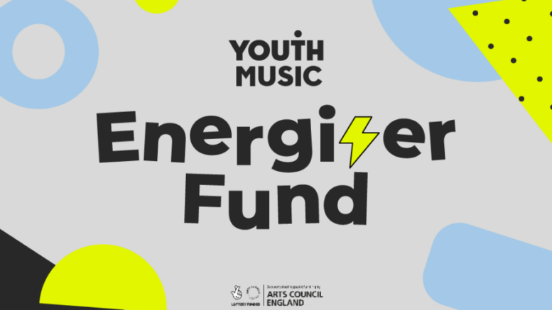 the black writing says youth music energiser fund.