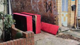 Sofa fly-tipped on Grafton Street.