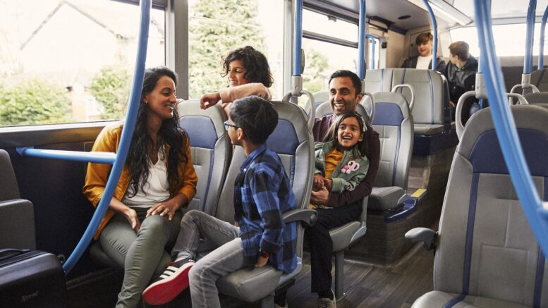 A family on a Stagecoach bus