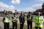 PCSO Nicholson, PC Murphy, Councillor Mark Ieronimo, PS Louvain-Walters and Ian Robertson at the Holderness Road / Mount Pleasant Junction