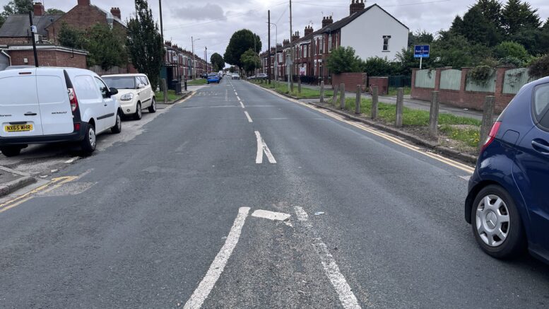 A view down Summergangs Road from the roundabout with James Reckitt Avenue.