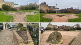 Before and after images of Drypool pocket park at the junction of Sherburn Street and New Bridge Road.