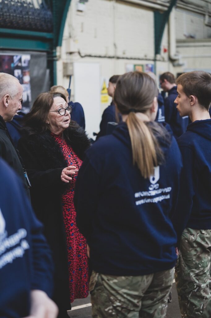 Cllr Linda Tock talking to QPD learners.