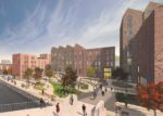 An artist's impression of how East Bank Urban Village may look.