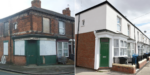 A before and after image of a recycled empty home in Hull.