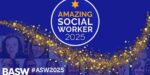 The blue logo says amazing social worker 2025.