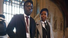 Emperor-David Ikechukwu and Precious Machinga, two of Hull's MYPs after they arrived at the House of Commons.