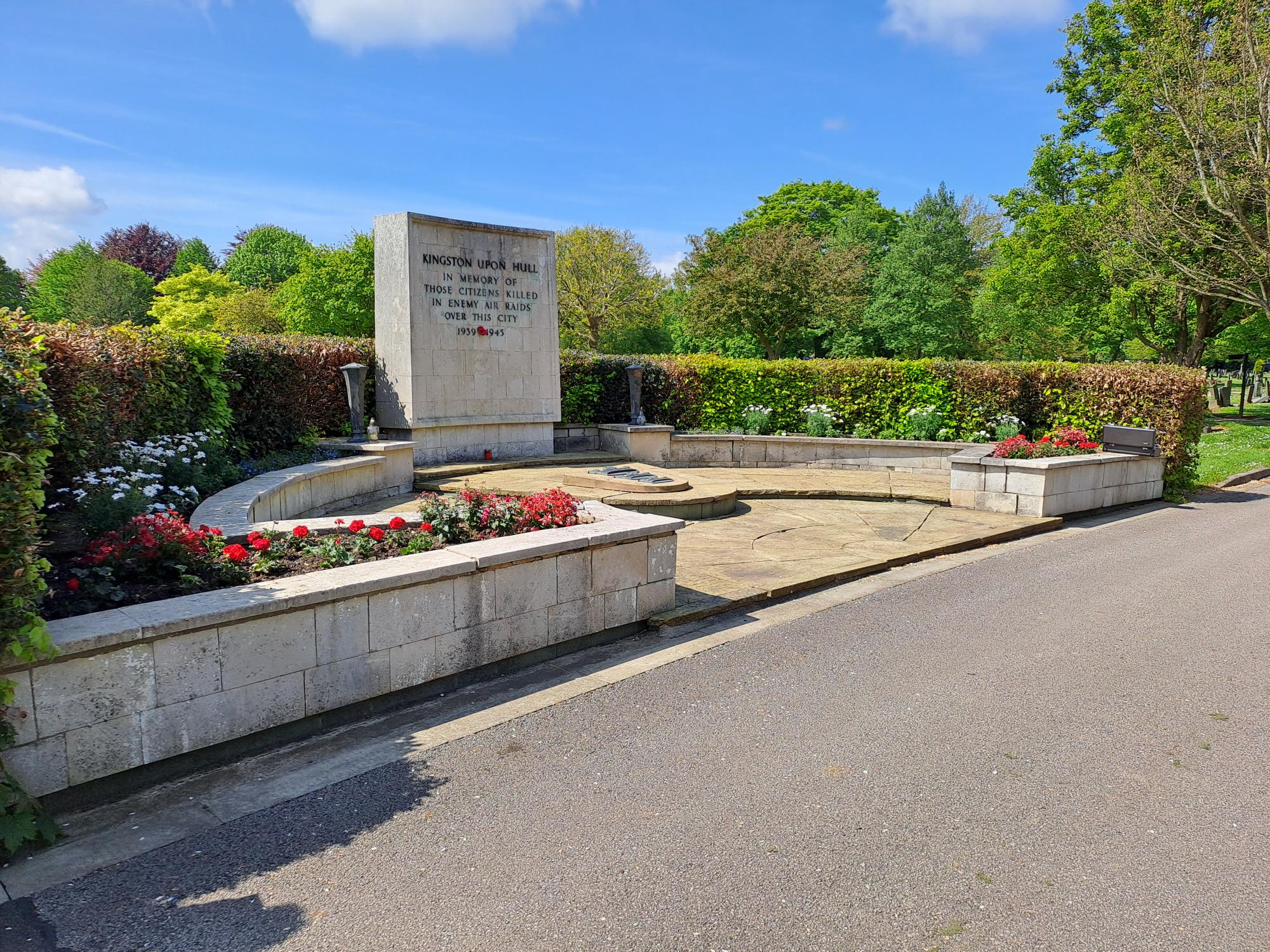 Memorial area within Hull's Northern Cemetery