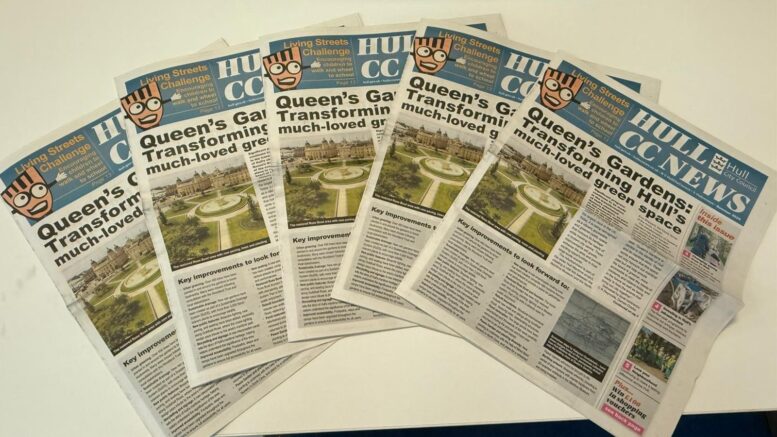 Multiple copies of the summer 25 edition of Hull CC News are seen on a white background