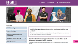 A screenshot of the home page of HTAE's new website.