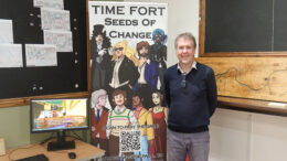 Peter Connelly, Humber Field Archaeology Manager, at the Seeds of Change pop-up exhibition.