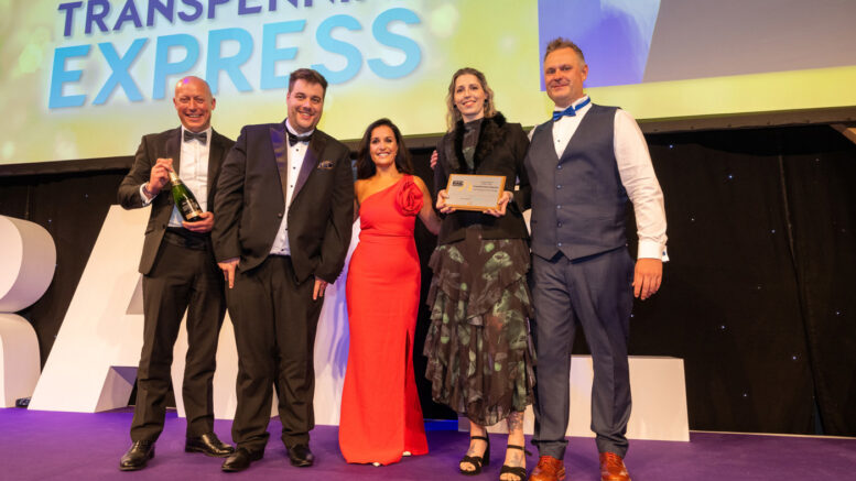 Members of the TransPennine Express team with the Large Station of the Year Award.