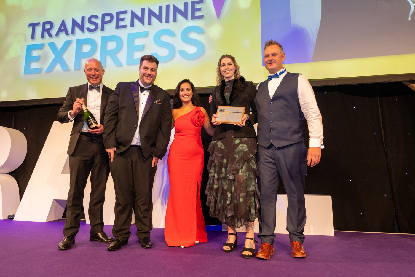 Members of the TransPennine Express team with the Large Station of the Year Award.