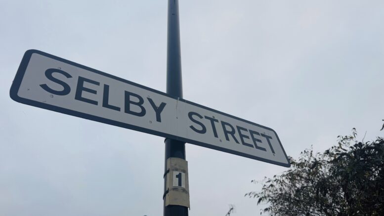 Selby Street road sign.