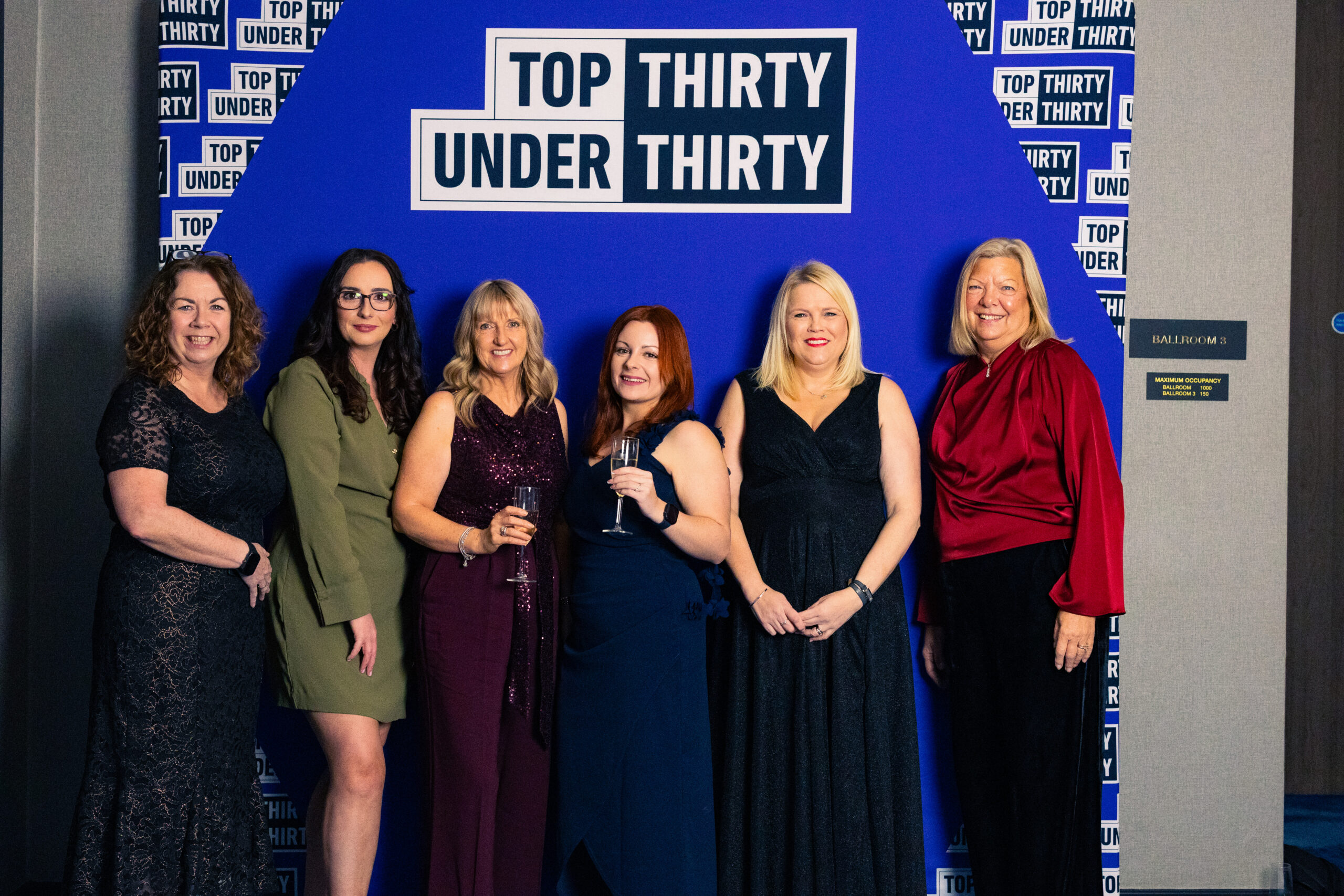 Courtney Parker, centre right, with colleagues at the Top 30 Under 30 celebration evening.