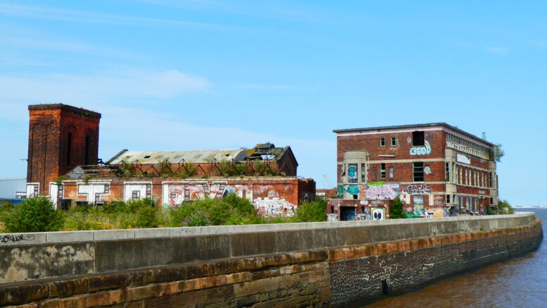 Derelict building in St Andrew's Dock Conservation Area.