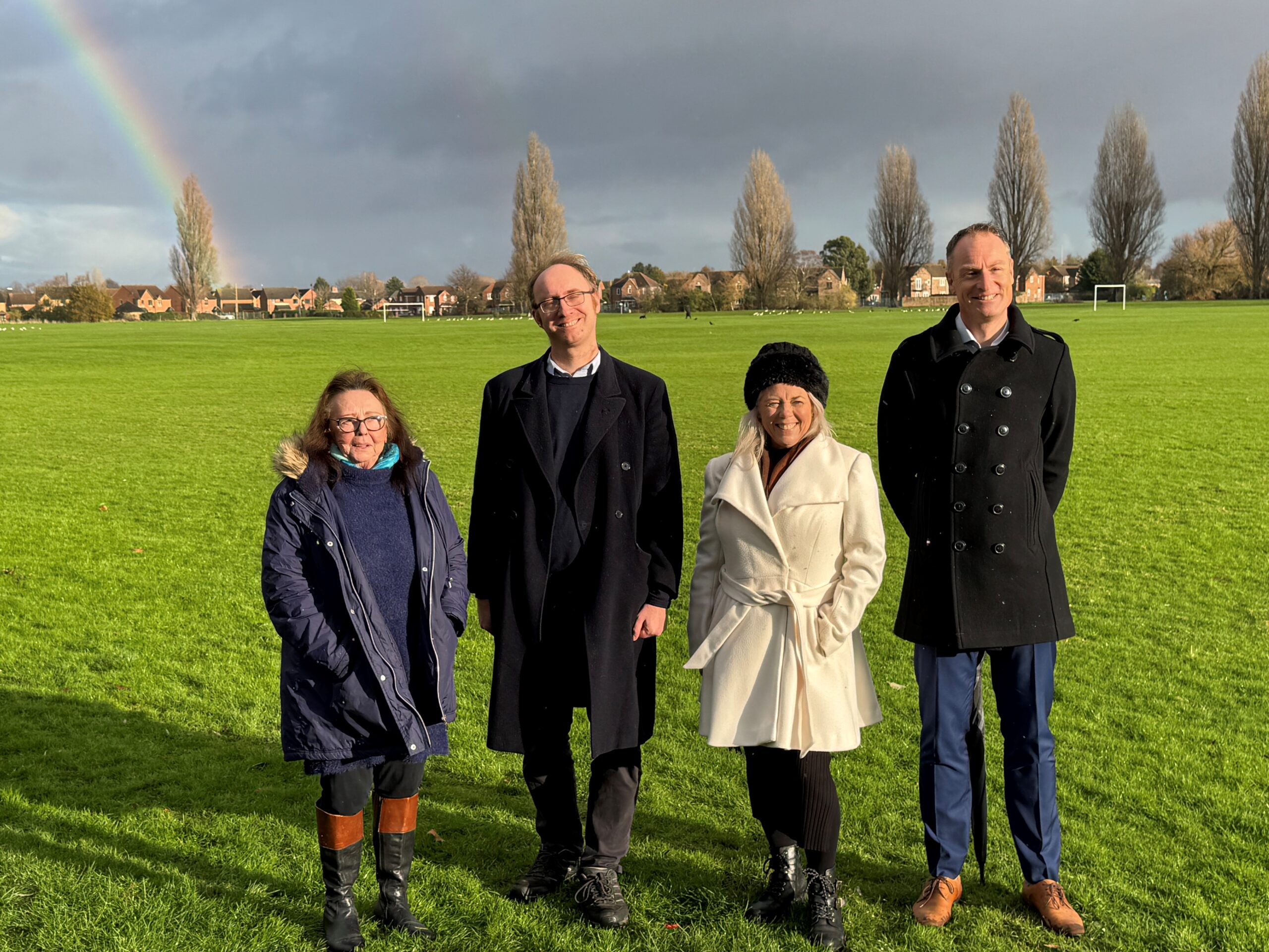 Councillor Tock, Councillor Quinn, Fiona Bell and Nick Knight at Pickering Park