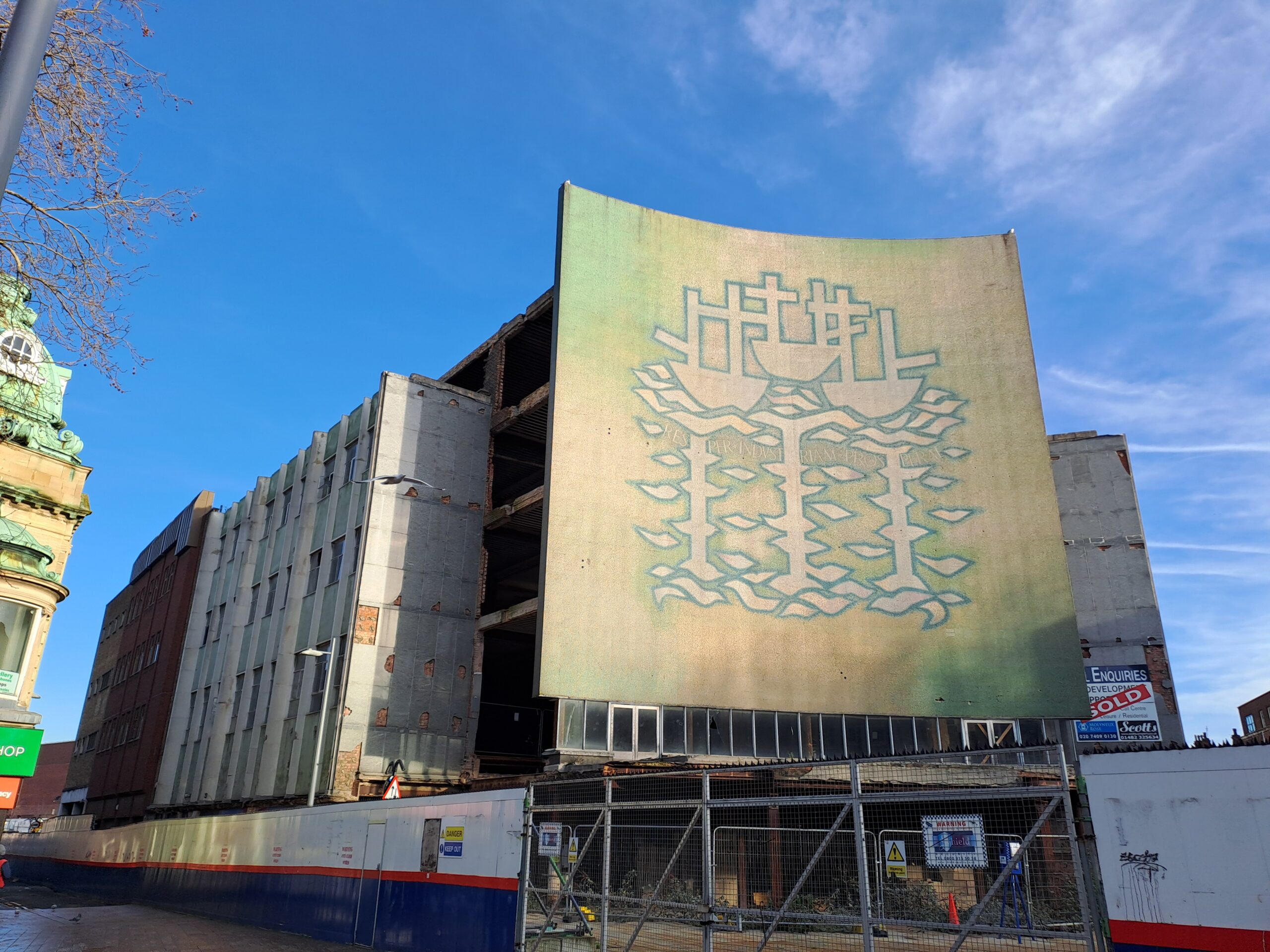 The Three Ships Mural on the former BHS building at Albion Square.