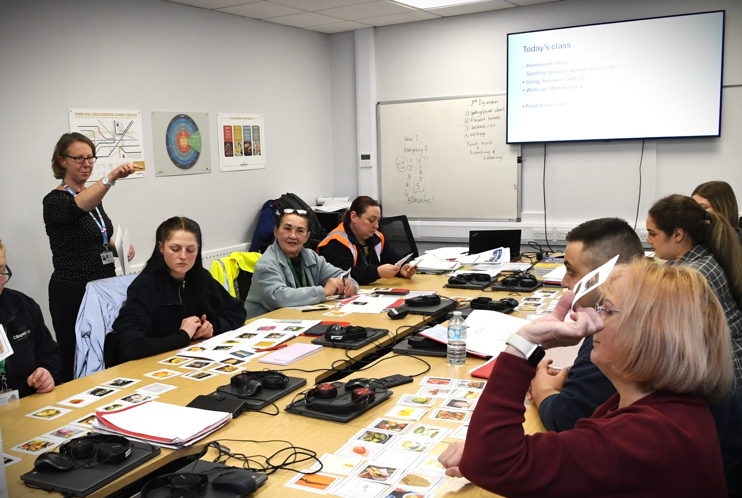 ESOL learners at Cranswick Country Foods during a session.