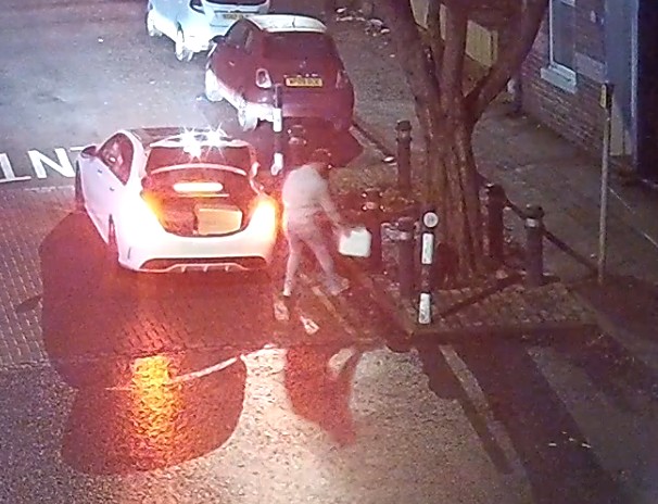 CCTV still of a person caught fly tipping on Tunis Street.