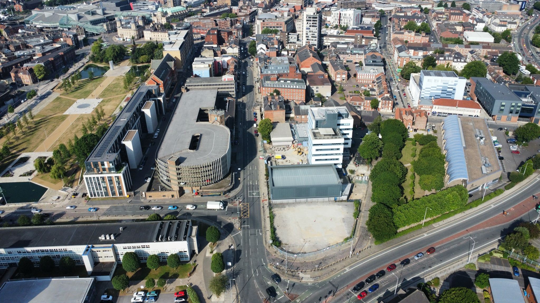 An aerial photo of Hull City Centre.