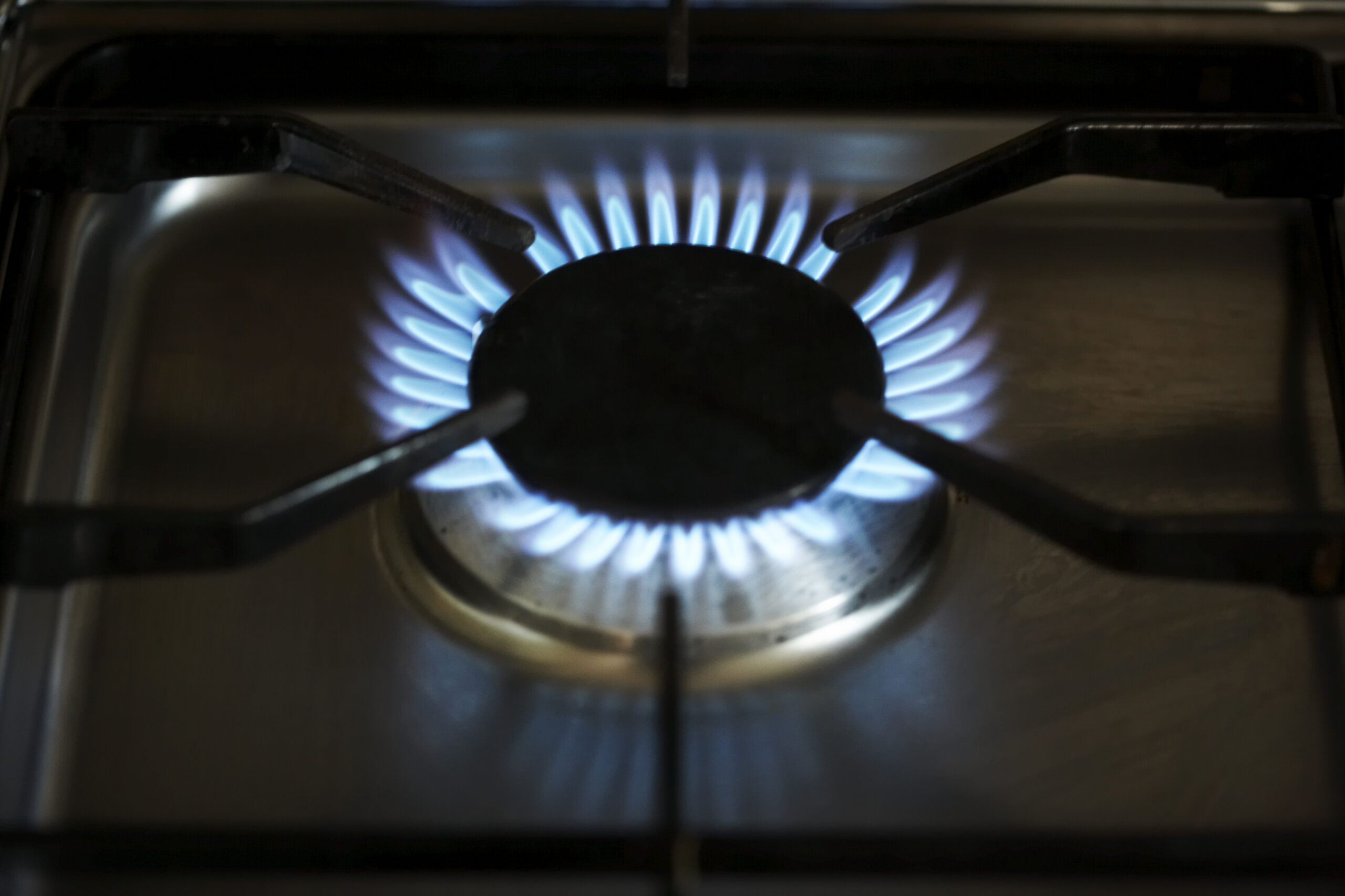 A gas hob burner operating correctly and safely for Gas Safety Week