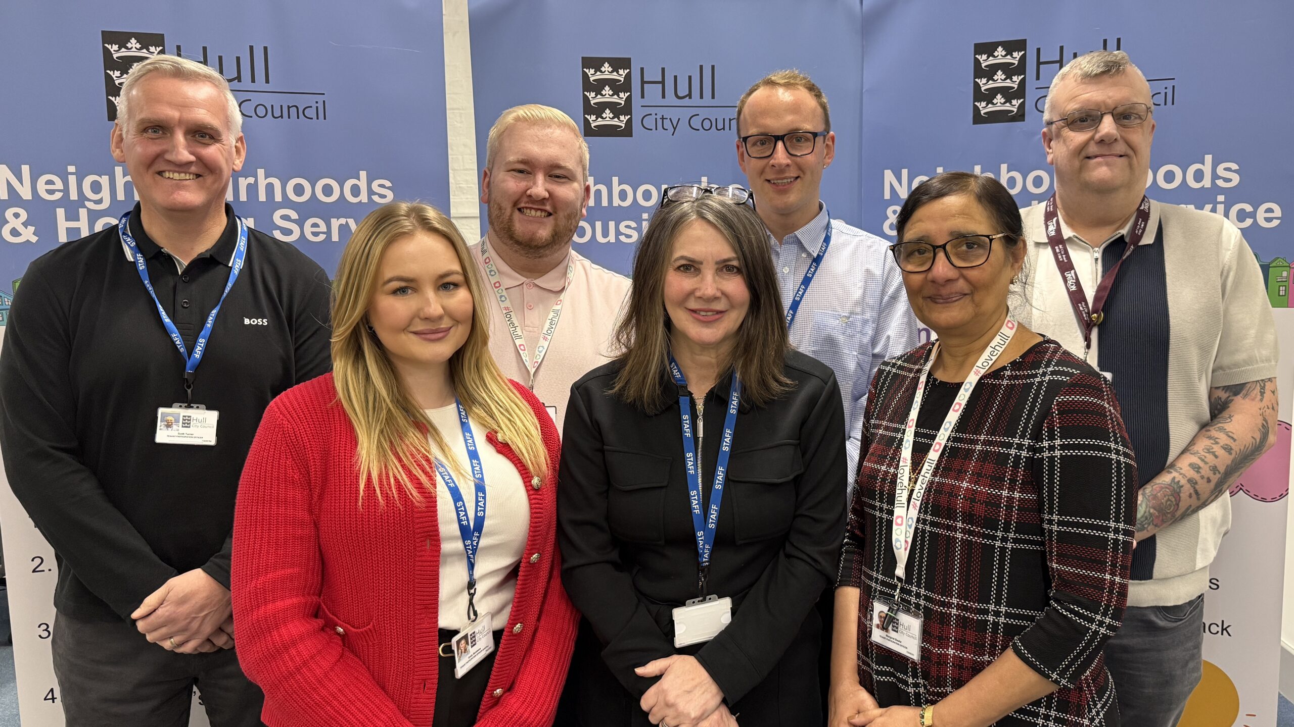 Members of the Tenant Participation Team, who took part in the Tpas Exemplar accreditation process with the support of colleagues throughout Neighbourhoods and Housing.