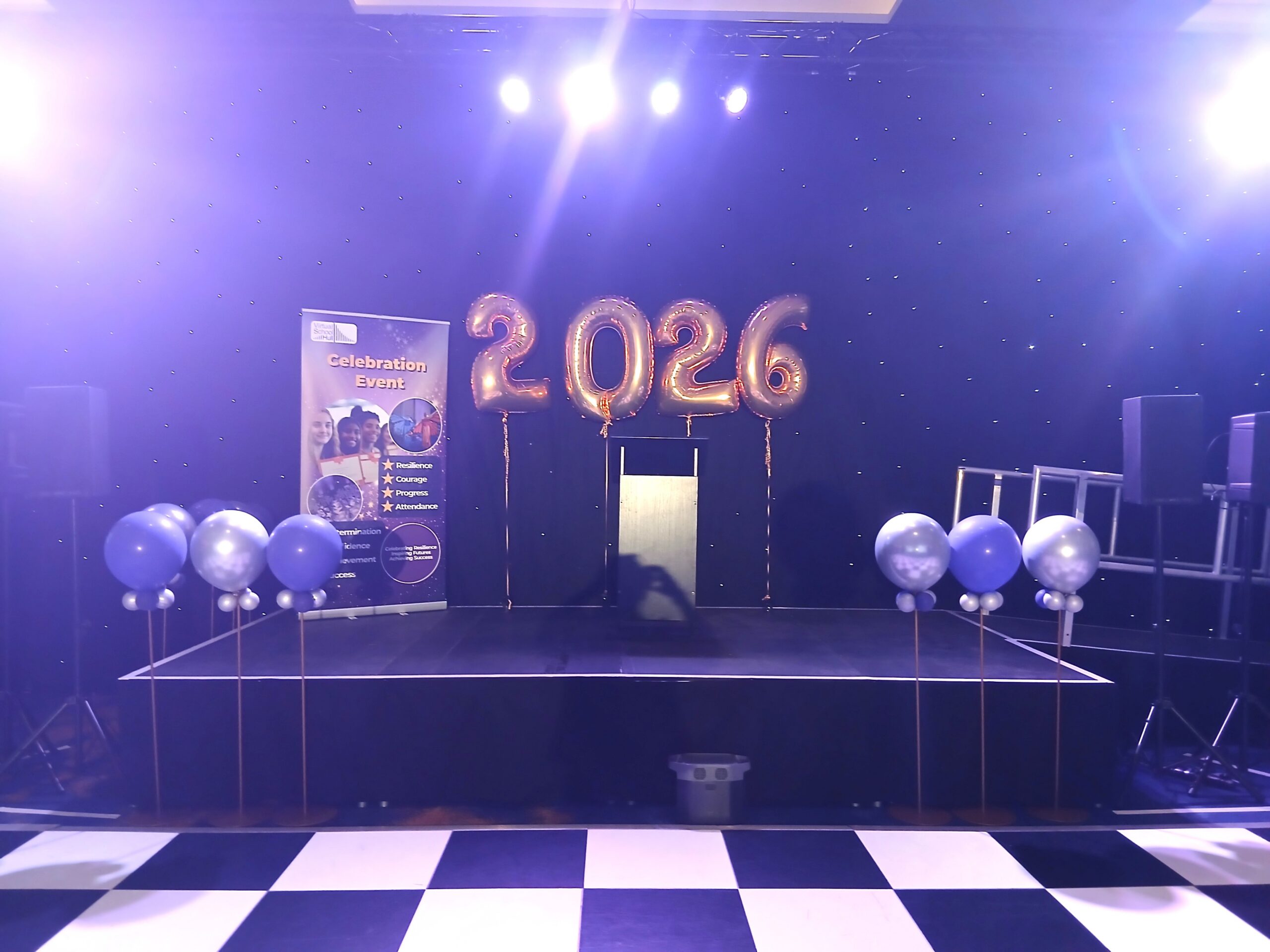 The stage ahead of Hull's Virtual School's 2026 celebration evening.